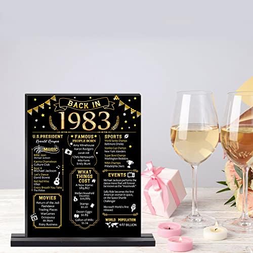 Украса за парти в чест на 40-годишнината Kihraw, Настолна Плоча от черното злато 1983 г. съобщение, с базова плоча, Аксесоари за парти