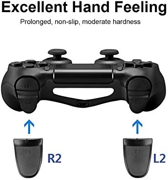 Удължители на контролера Бутон L2 R2 Пълнители на Контролера Бутон Удлинительный Спусъка Soft Touch-Дълги Дръжки за PS4 (Черен)