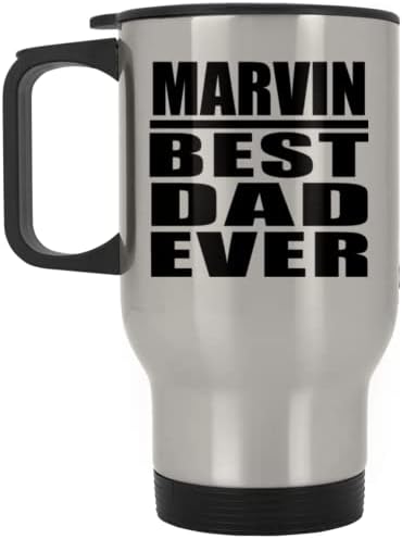 Дизайнсифи Марвин е най-Добрият Татко На света, Сребърен Пътна Чаша 14 грама, на Изолиран Чаша от Неръждаема Стомана, Подаръци за Рожден