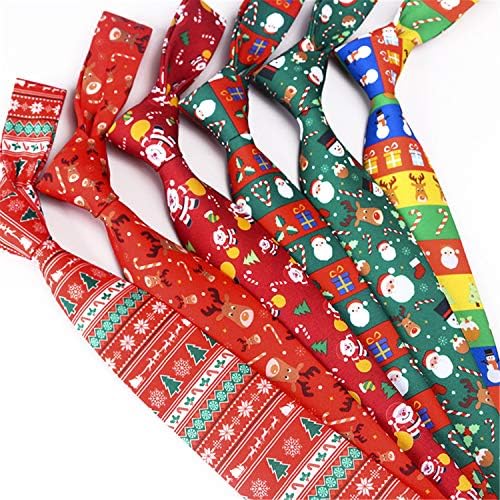 Andongnywell Мъжки Коледен Вратовръзка на шията, Вратовръзка на Дядо Коледа, Копринена Вратовръзка на Дядо Коледа, Аксесоари За Костюми за Партита