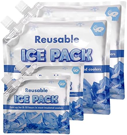 QTOP за многократна употреба пакет с лед Трайни пакети с лед-интеркулер за чанти-хладилник, пакети за обяд, обяд-бокс, раници-охладители, фризери (4 опаковки)