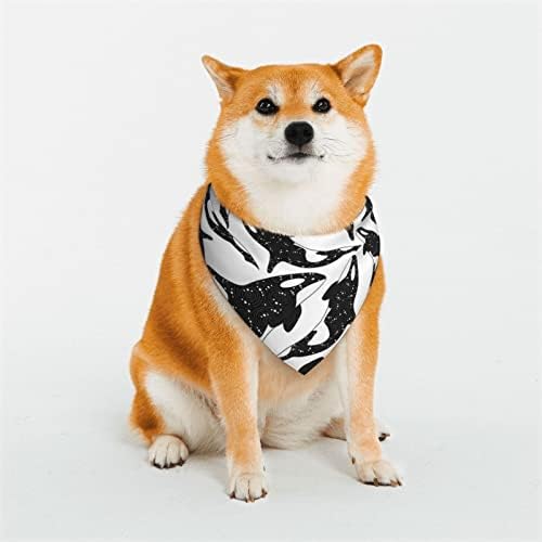 Кърпа за домашни любимци Косатка-Бял-Galaxy Мек шал за кученца и котки, стираемый за всеки ден, носна кърпичка среден размер