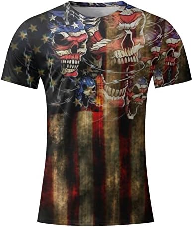 UBST Мъжки Тениски с къс ръкав Патриотичен войници, 4 юли, Върхове с графичен образа на Американския флаг, Летни плътно Прилепнали Тениски