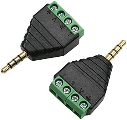 Изберете 2 елемента 3,5 мм 4-Щифта Щекер към AV 4-Винт основание терминал Аудио-Видео Съединител на Адаптер за Система за