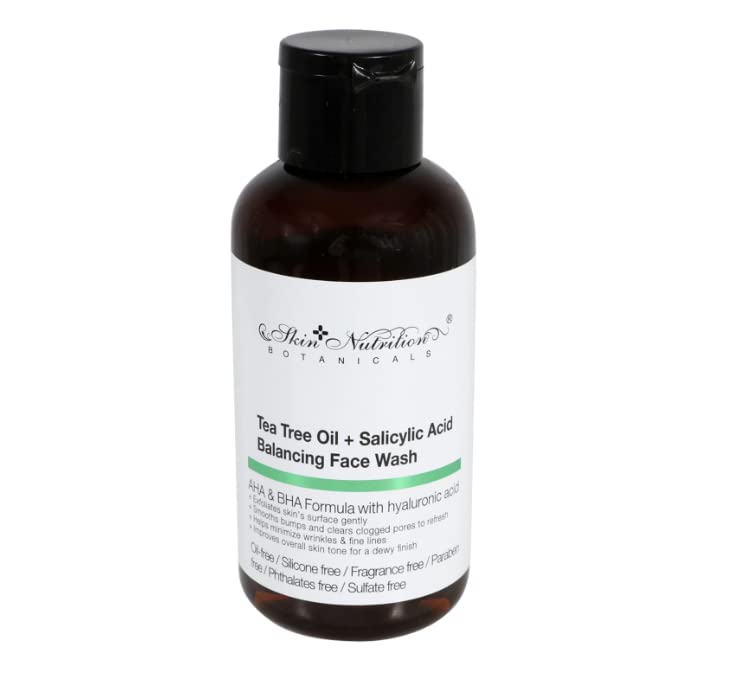 Хранителни Растителни компоненти за измиване на лицето с масло от Чаено дърво и Салицилова киселина, балансирующие кожата на лицето, 1 унция.