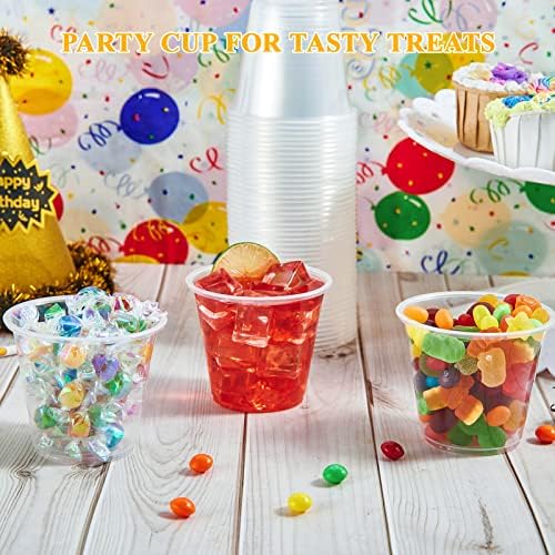 Пластмасови Чаши Lilymicky 600 в опаковки по 9 грама, за Еднократна употреба Прозрачни пластмасови Чаши, 9 Грама за Партита за Хелоуин, Деня
