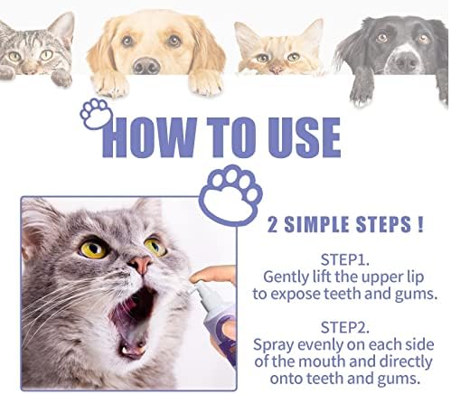 XBKPLO Освежители за дишане за Котки, Спрей за Почистване на Зъбите на домашния Любимец Clean за Кучета и Котки, Спрей За Почистване на устната