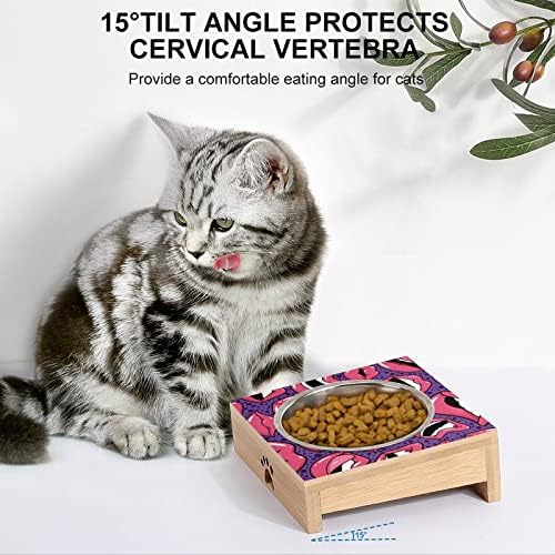 Купа за котки с Бесшовным Модел Art Устни Против Повръщане, Повдигнати Купа за Плоски котки, Малки Кучета, за Защита на