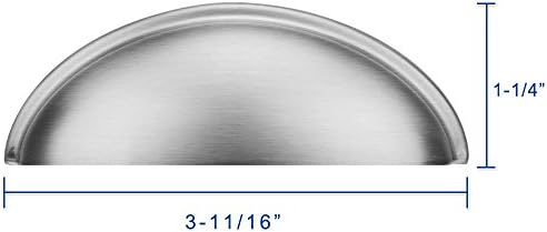 Шкафове от полиран никел сатен завършени LIZAVO Дърпа Извити Сводести Дръжки на Кухненски шкаф Модерна Обков за чекмеджета Шкафа - Центрове на дупки 3 инча (76 мм) - 25 опа