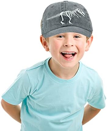 Бейзболна шапка с череп на Динозавър За момчета NVJUI JUFOPL, Промытая Реколта бейзболна шапка с бродерия