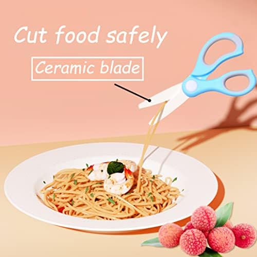Керамични ножици за бебешка храна Kare & Kind - Син - С пылезащитным калъф и футляром за съхранение - Лесно се нарязва на бебешка храна - Са идеални за спагети, месо, пиле, з