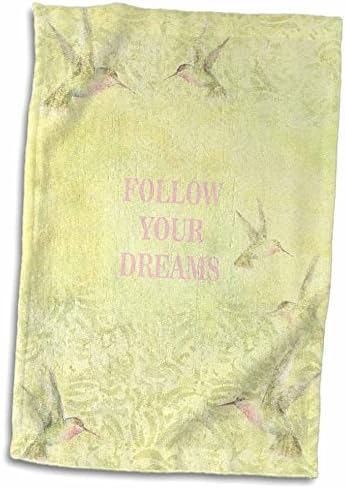 Кърпи 3dRose Florene Vintage - Реколта жълти Мечти колибри - Кърпи (twl-60574-1)