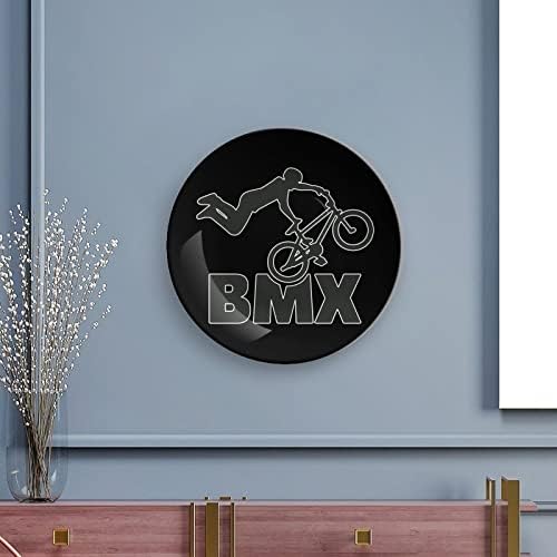 Велосипед BMX от Костен Порцелан Декоративна Чиния Керамични Плочи плавателни съдове с Поставка за Дисплей за Украса на Стени и Домашен Офис