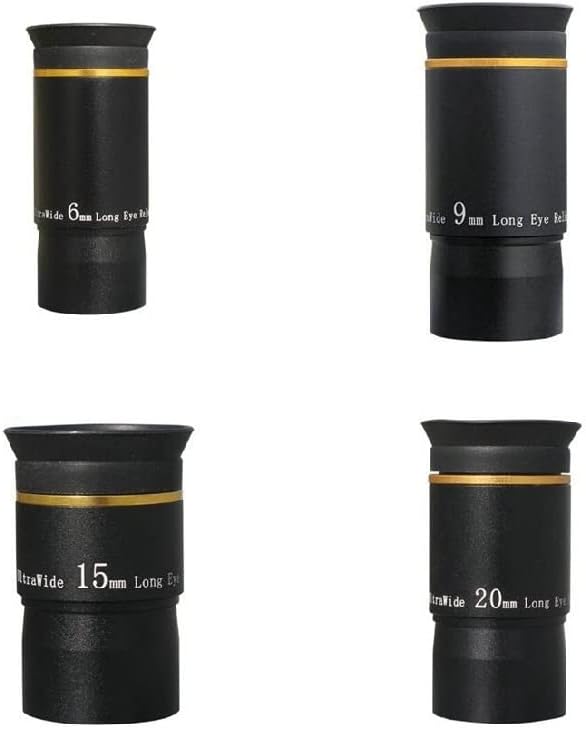 Аксесоари за микроскоп 1,25 инча 66 градуса 6 мм, 9 мм, 15 мм и 20 мм Широкоъгълен Окуляр Аксесоари за Телескопа Лабораторни Консумативи (Цвят: 9 мм)