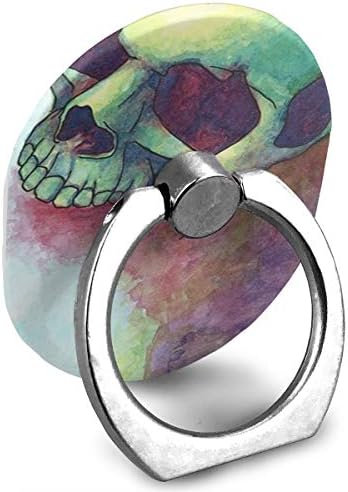 Титуляр на пръстените Череп в цветове, Ден на мъртвите, поставка за мобилен телефон, с регулируема въртяща се на 360 °, държач за