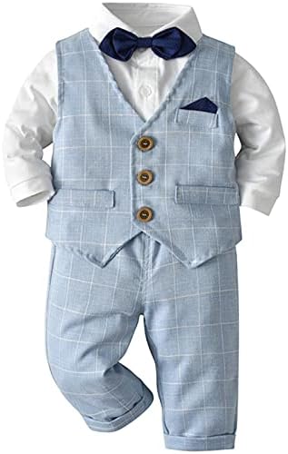 amokk/ Официално Облекло за малки момчета, Костюми за 1-2 дни от Раждането, Джентльменские Екипировки за Кръщение, Комплект с папийонка