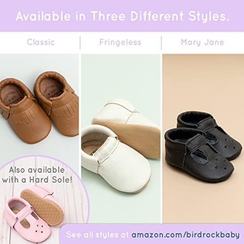 Мокасини BirdRock Baby Mary Jane - Детски обувки от естествена кожа с мека подметка за новородени, Бебета, грудничков и малки деца