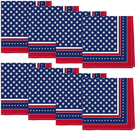 Horaldaily 4 юли Тъканни Кърпички 18 x 18 Инча, Патриотичен Ден на Памет, Ден на Независимостта, Американският Флаг, Украса