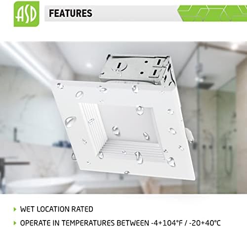 ASD 12-Цялостно 4-инчов led квадратна встраиваемое осветление с вградена разпределителна кутия - - Вградени led лампа с мощност 10 W 722ЛМ без канализация, лампа с регулируем