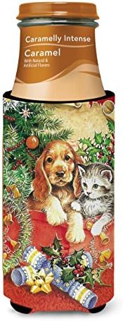 Carolin's Treasures APH7551MUK Коледен ултра-Обниматель за кученца и Котенков за тънки кутии, Калъф-хладилник за консерви,