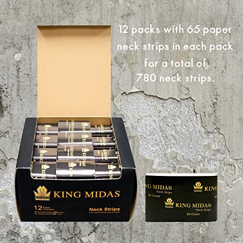 Шийни ленти King Midas - 12 опаковки фризьорски салони маточната ивици - за Еднократна употреба хартиени Шийни ленти за фризьорски салон - Професионална Еластична хартие