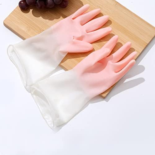 Cabilock 1 комплект 3 чифта битови цветни ръкавици, леген за пране, гумени домакински ръкавици за миене на съдове, разнообразни за почистване