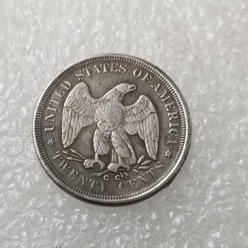 QINGFENG Старинни Занаяти 1875CC Година Свобода Блок 20 сребърно покритие Монета Реплика Възпоменателна Монета Чуждестранна Валута Сребърен