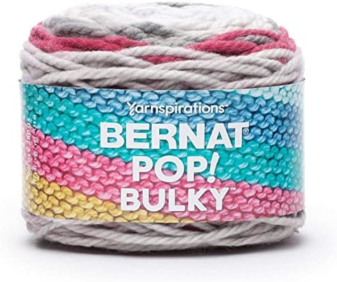Прежди Bernat Pop Bulky Poppy Сиво - 2 опаковки по 280 г / 9,9 унция - Акрил - 6 Супер Обемни - 147 ярда - Плетене / Плетене на