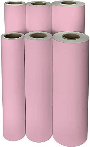 Опаковъчна хартия Jillson Roberts Обемна, 1/4 пакет, однотонная, е на разположение в 20 цвята, 24 x 208, Пастельно-розов
