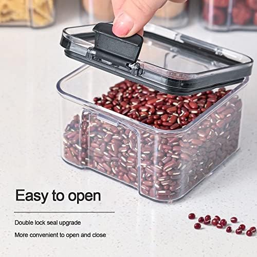 XBWEI 6 бр., кухненски съдове, кутия за подправки, органайзер, буркани за съхранение на зърнени храни, на банката за насипни продукти, буркани с капак