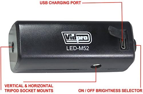 Комплект за видео сигнал VidPro Mini LED M52 за екшън камери, Видеокамери и телефони