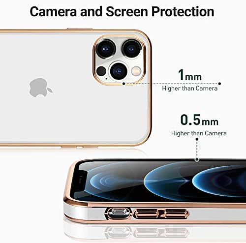Калъф MOWIME за iPhone 12 Pro 6,1 инча, Прозрачна Броня с меко покритие от TPU, устойчив на удари Защитен Калъф със защита от надраскване