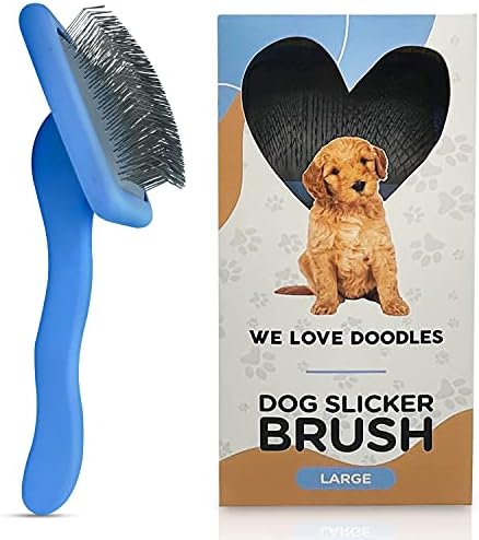 We Love Doodles Pin Brush & Slicker Brush & Комплект за разнищване на косата за кучета | Комплект за разнищване на коса | Комплект за грижа за куче | Премахва килими, възли и килими