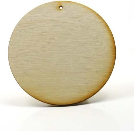 Mylittlewoodshop - Pkg силует от 25 обиколки с диаметър 3 инча, с дупки от 1-2 мм и суров дървен материал с дебелина 1/8