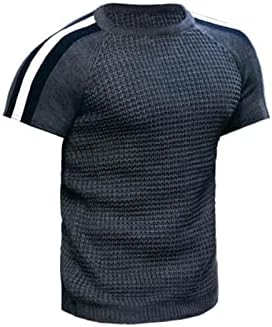 2023 Нови Мъжки Тениски За мускулите в Контрастен Цвят, Стрейчевая Тренировочная Тениска С Къс Ръкав, Ежедневни Приталенная Риза