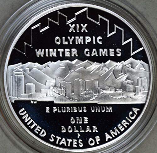 2002 P Олимпийски Незабравим Сребърен Долар в Солт Лейк Сити Gem Proof Deep Cameo DCAM Оригиналната Опаковка, с COA Монетния двор на САЩ