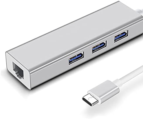 Мрежов кабел CUJUX Конвертор Type-c Гигабитная мрежова карта Tablet хъб USB мрежов кабел Кабелен Интерфейс Сплитер Мрежов Адаптер (Цвят: сив)