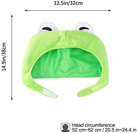 BESTOYARD, 2 бр., забавна шапка-жаба, сладък текстилен плюшено качулка, шапка за костюма жаби, мультяшная зимна шапка за домашни любимци, предмети за фотосесия, зелен