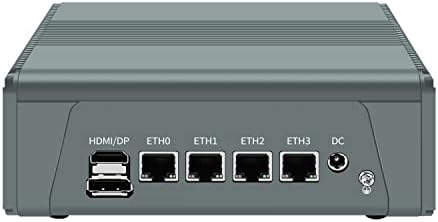 Устройство на защитна стена HUNSN Микро, Мини-КОМПЮТЪР, OPNsense, VPN, компютър-рутер, AMD Ryzen 7 5825U, RJ11a, 4 x Intel 2.5 GbE I226-V LAN, Type-C, TF, HDMI, DP, 16G RAM, SSD 128G