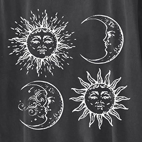 Върховете на по-Големи размери за жени, Дамски Туники в стила на Слънцето и Луната, Тениска с къси ръкави, Свободни Топове Голям