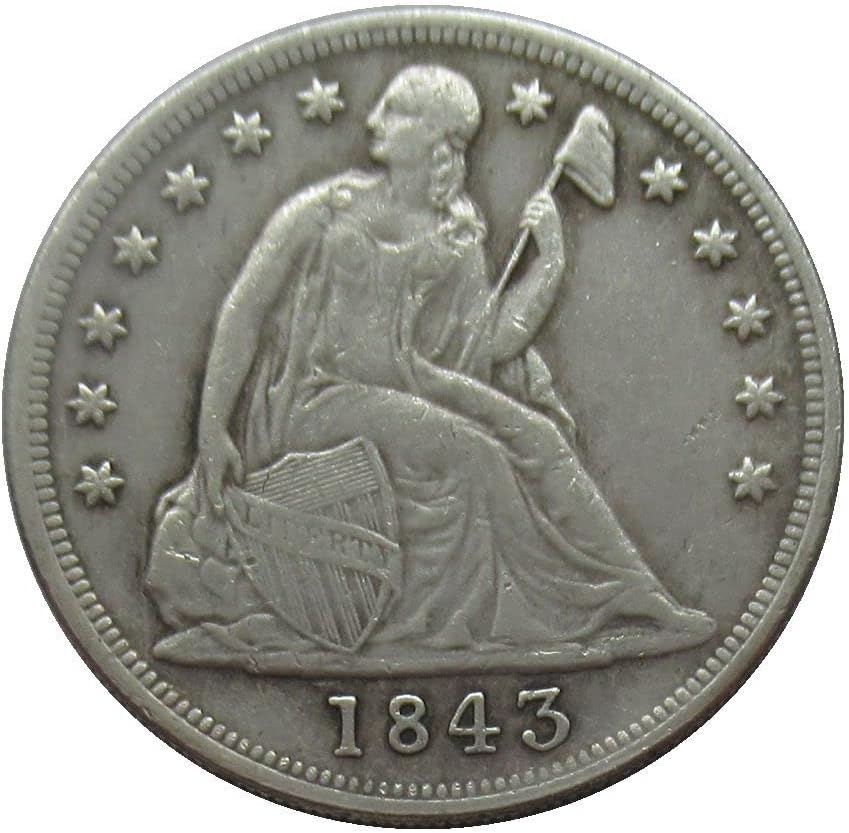 Възпоменателна монета - Копие от Хартата 1843 г. на стойност 1 щатски долар със Сребърно покритие