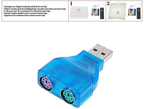 Малко Тънък жак A USB 2.0 за свързване на 2-пристанищен адаптер PS/2 PS2 мишка и клавиатура, както е показано на фигура