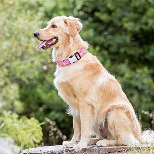 Яка TDTOK с регулируем цветен печат за малки кучета със средни размери, Меки Красивите нашийници за кучета със стилна катарама, Удобни Здрав нашийник с цветен модел з?