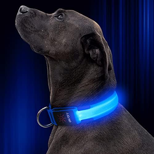 Led Яка Illumifun за кучета, Регулируема Найлонов Нажежен Нашийник за защита на вашия домашен любимец, USB Акумулаторни Светещи Нашийници