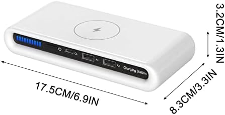 4 в 1 Многопортовое Безжично Преносимо зарядно устройство Бързо Зареждане, Безжично зарядно с два USB-порта, външна батерия