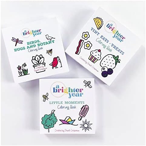Джобен мини-книжка-за оцветяване на Малки Eats & Treats, Little Moments, Birds Bugs и Ботаника Mini. Малки подаръци за колеги