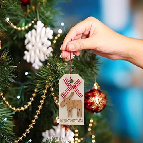 Коледна Украса Доставя Коледен Дървен Медальон Коледно Дърво Висулка Лук Елен Дървена Списък на Големи Снежинки за Окачване
