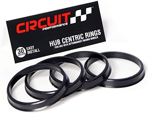 Пръстени за центриране ступиц Circuit Performance (4 групи) - черен найлон от 64,1 до 54,1 - Съвместим с Toyota Corolla, Matrix, Prius,
