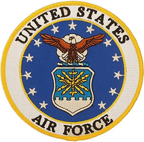 Кръгла нашивка с бродерия на Военно-въздушните сили на САЩ USAF, цвят поставили желязо (цветен)