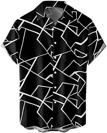 Мъжка мода и свободно време 3D дигитален печат, риза с къси ръкави и ключалката на ревера, най-добрите мъжки тениски